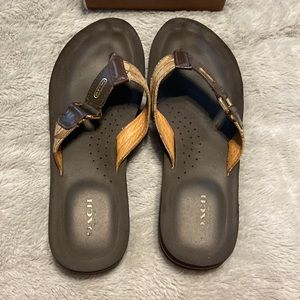 Coach brown flip-flops. Smoke free home. Size 8.